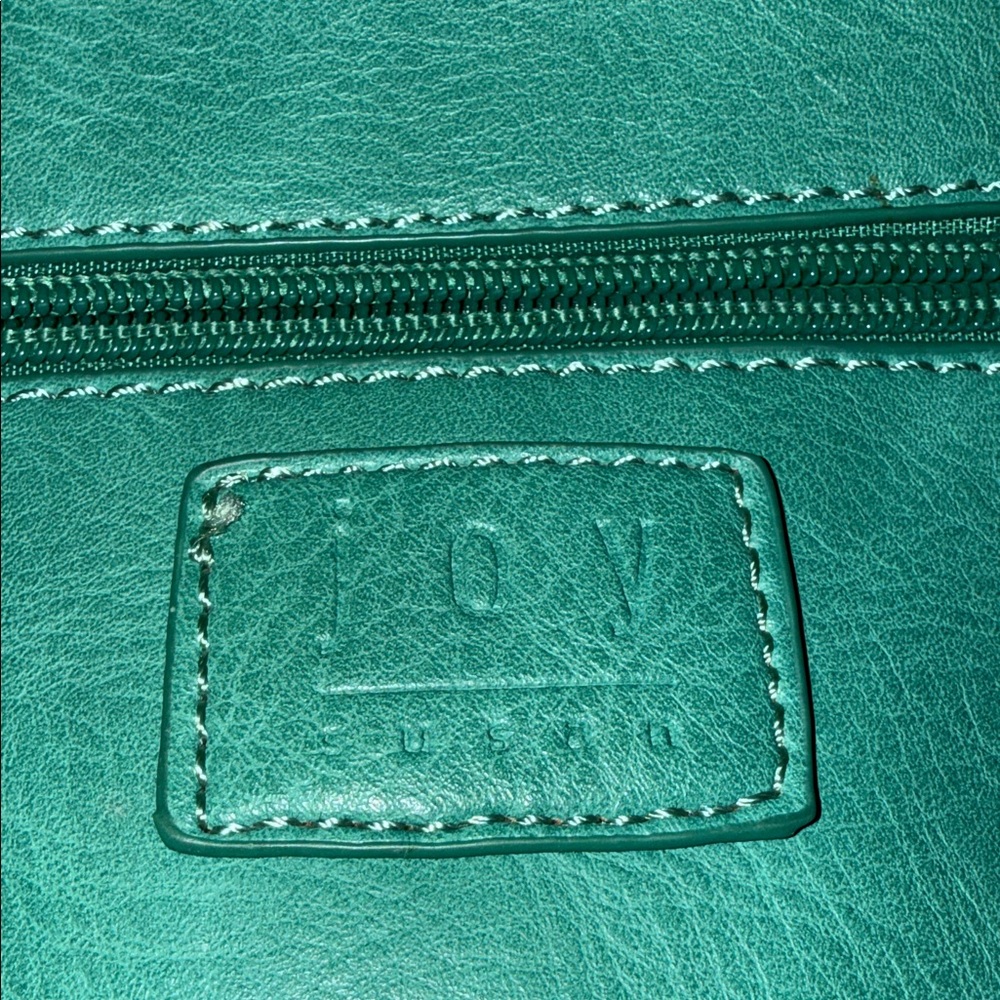 Susan Joy Taylor Oversized Turquoise Vegan Leather Tote Bag - Picture 9 of 13